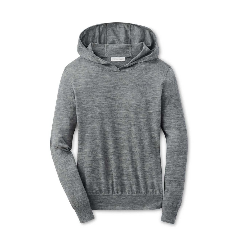 Peter Millar Womens Excursionist Flex Popover Hoodie L Gale Gray Wool Blend Golf - Picture 5 of 11